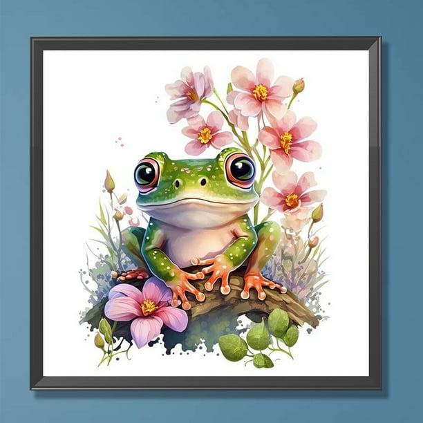 Pintura de diamante 5D DIY Kit de rana de taladro redondo completo Decoración del hogar Artesanía Hugtrwg Para estrenar