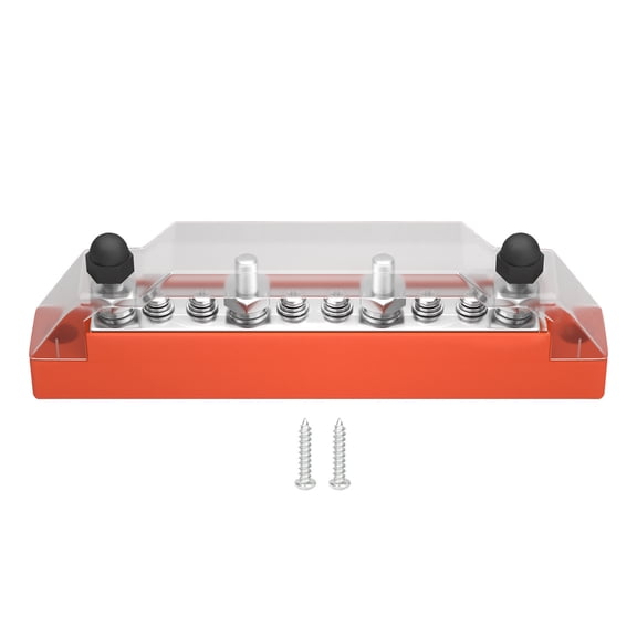 12V Terminal Bus with Transparent Cover 130A AC/ 150A for Power Distribution for Car Boat Marine