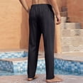 thumbnail image 4 of Mens Bamboo Viscose Pajama Pants 2026 Soft Cooling Moisture Wicking Elastic Drawstring Waist Straight Leg Sleep Loungewear Pants Black 5XL, 4 of 5