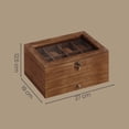 thumbnail image 3 of SONGMICS Caja de Relojes con 8 Ranuras, Estuche de Relojes de Madera de 2 Niveles , Madera de Paulonia,Nogal Rústico, 3 of 9