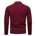 thumbnail image 4 of ZCFZJW Men's Mock Turtleneck Sweaters Trendy Slim Fit Basic Solid Color Long Sleeve Soft Lightweight Casual Pullover Stretch Knit Tops Wine XXXXL, 4 of 6