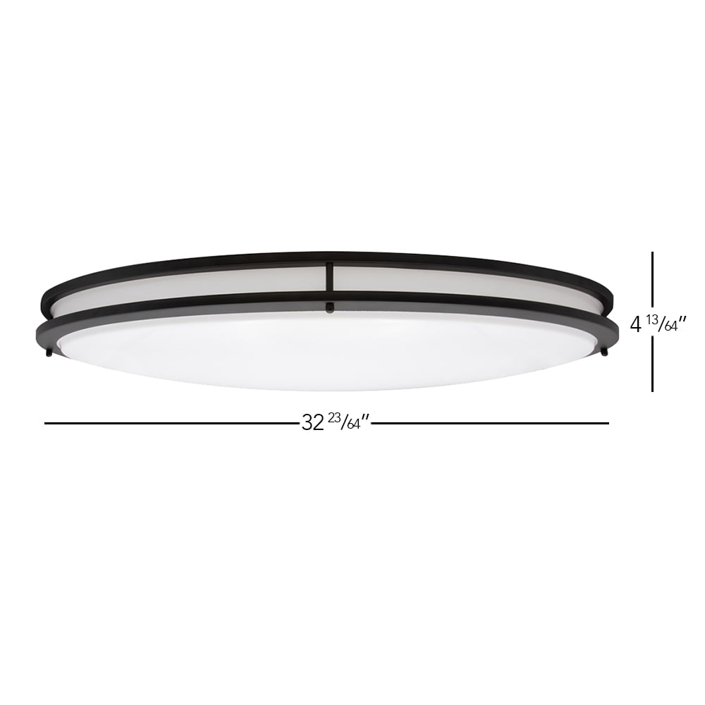 Maxxima 32” 3 CCT Oval Black LED Ceiling Mount Light Fixture, 3000K-5000K, Dimmable