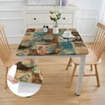 thumbnail image 2 of Deluxe Elastic Edged Flannel Backed Vinyl Fitted Table Cover - Pattern - Square - Fits Square Tables, 2 of 7