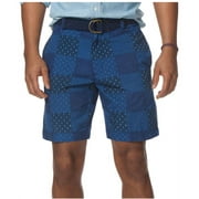 Chaps Mens Patchwork Casual Walking Shorts, Blue, 29
