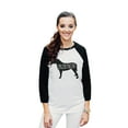 thumbnail image 2 of Thread Tank English Mastiff Dog Silhouette Unisex 3/4 Sleeves Baseball Raglan White Black Small, 2 of 4