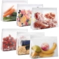 thumbnail image 1 of wqlpp-6 Sacs de Congélation Réutilisables Lavables au Lave-Vaisselle, Sacs de Rangement Alimentaires Réutilisables, Sans BPA, Extra Épais, Étanches, en Silicone et Plastique, avec Fermeture Éclair pour Sandwichs et Collations, 1 of 4
