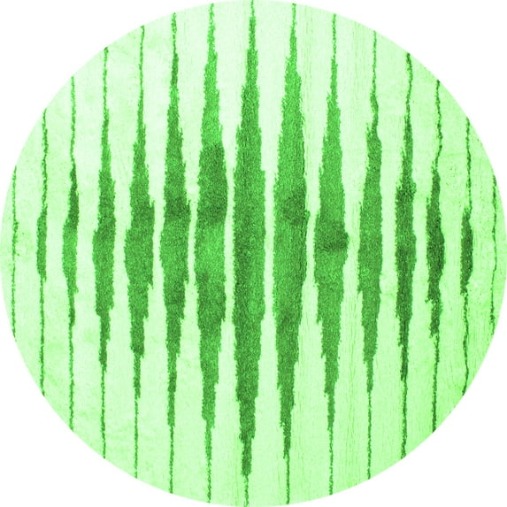 Ahgly Company Indoor Round Solid Green Modern Area Rugs, 4' Round