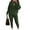 Army Green, variant on dGslk Women’s Two Piece Knit Sweater Set Long Sleeve Pullover Top and High Waist Pants Casual Lounge Outfits for Fall Winter Army Green L