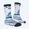 thumbnail image 2 of Four Seasons Universal Socks (2 Pairs) - Vibrant Mixed Color Socks with Dynamic Surfing Wave Design Unisex Trendy Socks for All Seasons, 2 of 5