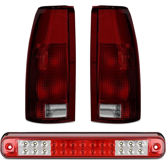 Nilight Tail light   3rd Third Brake Light Assembly Compatible with 1988 1989 1990 1991 1992 1993 1994 1995 1996 1997 1998 1999 Chevy GMC C/K Silverado 1992 1993 Blazer Dark Red Rear Cargo Lamp