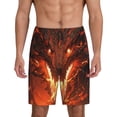 thumbnail image 1 of Balery Magma Fire Black Dragon Pantalones cortos de pijama de punto de algodón para hombre con cinturilla y bolsillos-Large, 1 of 6