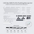 thumbnail image 1 of 165 Key PBT Pudding Keycaps White Grey Set OEM Profile Double Shot Keycap for GK61/Anne Pro 2 Womier Mechanical Gaming Keyboard, 1 of 1