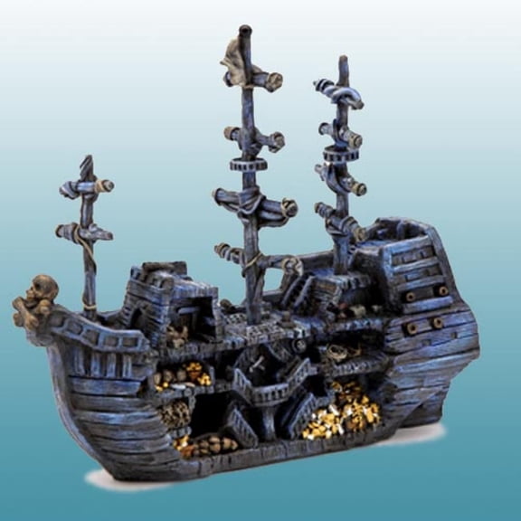 Penn-Plax Pirate Treasure Ship Aqauarium Decor