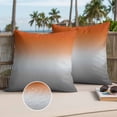 thumbnail image 3 of Burnt Orange Gray Ombre Outdoor Pillow Covers 16x16 Set of 2,Waterproof Patio Throw Pillowcase Protectors,Modern Gradient Abstract Art Decorative Pillow Shams Cushion Covers for Seat Bed Couch Sofa, 3 of 8