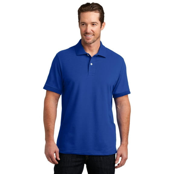 District Made Mens Stretch Pique Polo-S (Royal)