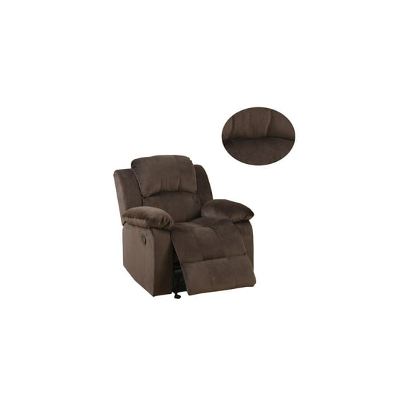 Recliner Chair Brown, Comfortable Padded Lounge Chair, Adjustable Reclining Living Room Chair