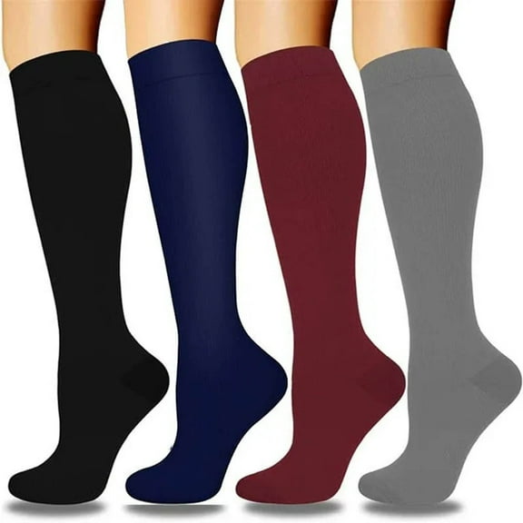 STETMN Women's Compression Socks 4 Pairs Circulation Best Support for Running Athletic Cycling