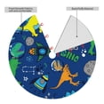 thumbnail image 4 of Kll 30" Christmas Tree Skirt Dinosaur In Space Xmas Tree Skirts Mat For New Year Xmas Holiday Party Indoor Outdoor Home Decoration, 4 of 9