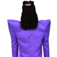 thumbnail image 3 of HPO Adult Men's 70s Rock Star Costume – Dark Purple Suit with Mock Turtleneck for Halloween Parties, 3 of 9