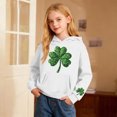 thumbnail image 2 of Hoodies For Girls St. Patrick'S Day Kids Long Sleeve Hooded Sweatshirt With Print And Pocket Cozy Pullover Casual Top White 7 Years-8 Years, 2 of 4
