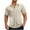 Beige, variant on DeHolifer Shirts for Men Plus Size Solid Color Turndown Collar Button Up Short Sleeve Summer Loose Comfy Shirts Brown 3XL