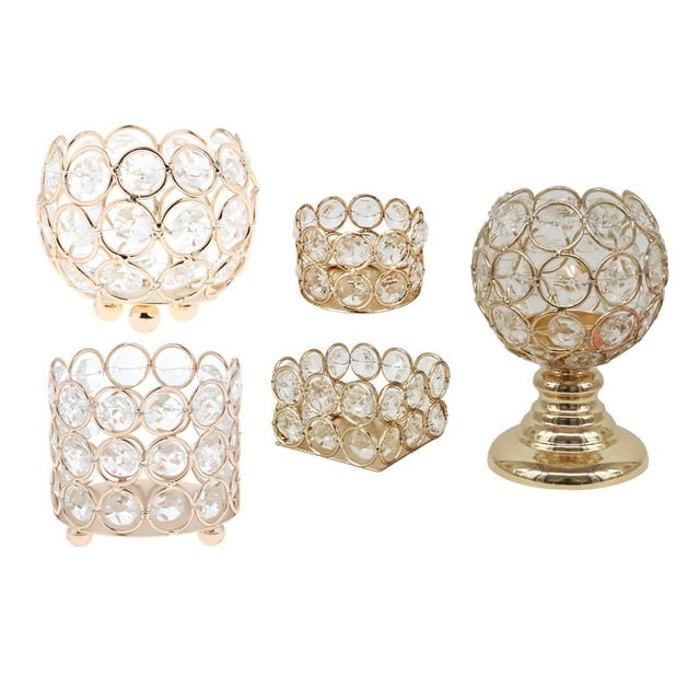 2 Uds Candelabros de Cristal de Mesa Comedor Buffet Decoración
