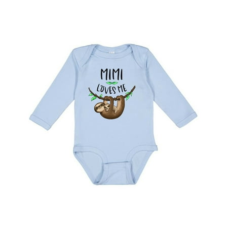 

Inktastic Mimi Loves Me Cute Sloth and Baby Gift Baby Boy or Baby Girl Long Sleeve Bodysuit