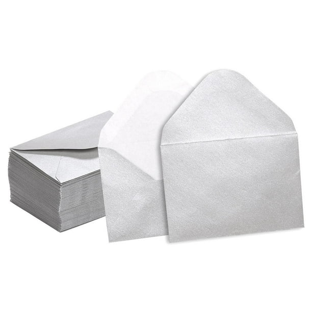 Mini Envelopes 100 Count Bulk Gift Card Envelopes Silver Business Card Envelopes Bulk Tiny Envelope Pockets For Small Note Cards 4 X 2 7 Inches Walmart Com Walmart Com