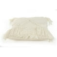 thumbnail image 3 of LR Home Xavia 20" x 20" Ivory Textured Fringe Cotton Blend Decorative Throw Pillow, 3 of 8