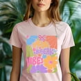 thumbnail image 5 of Spring Break Vibes Floral Shirt Retro Colorful Vacation Tee, Maroon, Size XL, 5 of 6