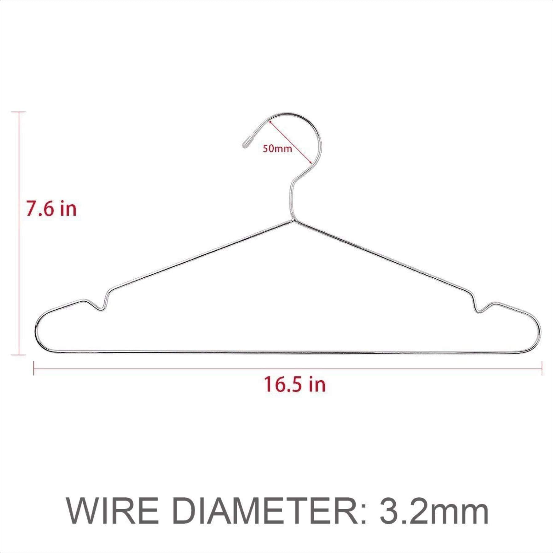 Wire Hangers 50 Pack Coat Hangers Strong Heavy Duty Metal Hangers 16.5 Inch  U