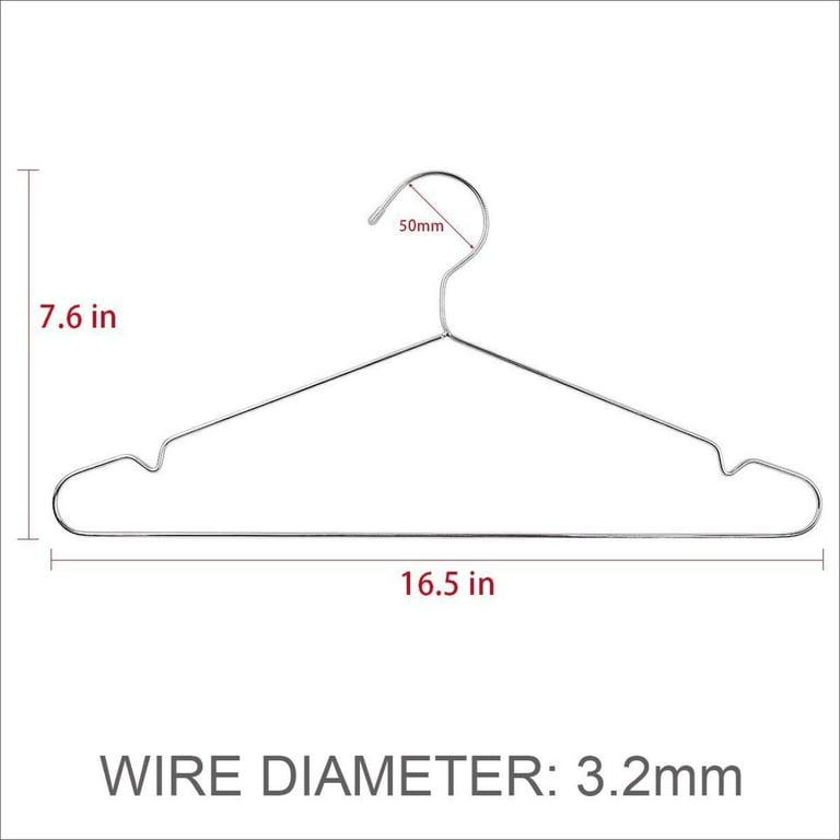 Timmy Wire Hangers 40 Pack Stainless Steel Strong Metal Wire Hangers Clothes