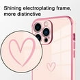 thumbnail image 4 of for iPhone 13 Pro Max Case 6.7 Inch, Luxury Plating Gold Edge [Reinforced Corners] [Full Camera Protection] Shockproof Slim Protective Phone Cover for Women Girls-Pink Heart, 4 of 12