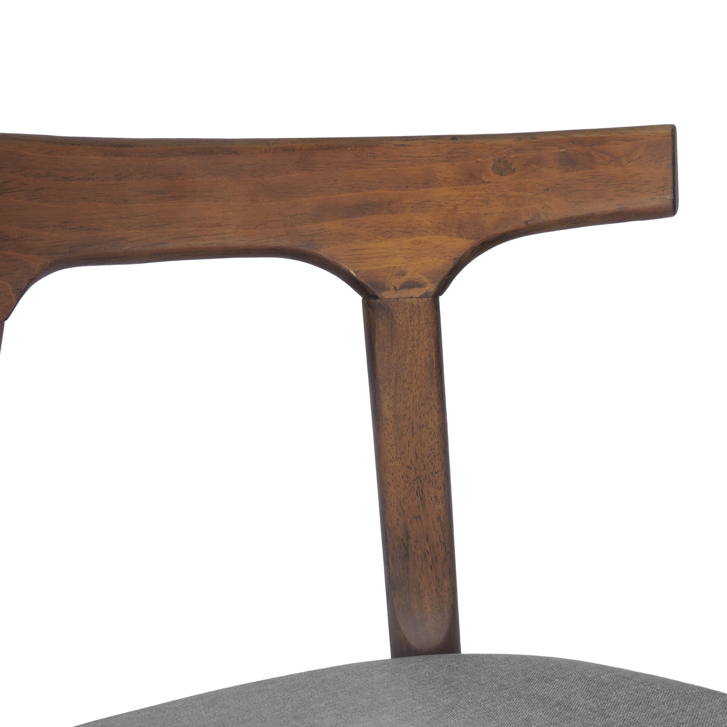 Noble House Currant Fabric Upholstered Dining Chairs, Set of 4, Walnut and Light Gray