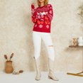 thumbnail image 4 of KOMOO Women Christmas Sweaters Snowflake Reindeer Knitted Sweater Long Sleeve Xmas Knitwear Tops, 4 of 9