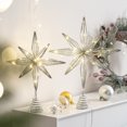 thumbnail image 4 of Adornos de árbol de Navidad con purpurina dorada, adorno de árbol de estrella iluminado con luces LED blancas cálidas para decoración de vacaciones, decoración interior de fiesta, 4 of 5