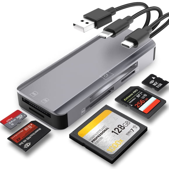Lector de tarjetas de memoria JOOPSHEE 5 en 1 para iPhone/iPad USB C/A