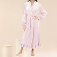 thumbnail image 2 of Gifts for Mom Bathrobe for Women Fluffy Women's Nightgowns & Sleepshirts Oversize Cozy Women's Robes House Womens Robe Light Pink, 2 of 9
