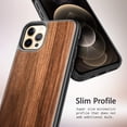 thumbnail image 2 of Nagebee Case for iPhone 12, iPhone 12 Pro 6.1 inch (2020 Release), Real Natural Walnut Wood, Dual Layer Hybrid Protective Bumper Shockproof Phone Cover (Every Piece is Unique) - Wood, 2 of 6