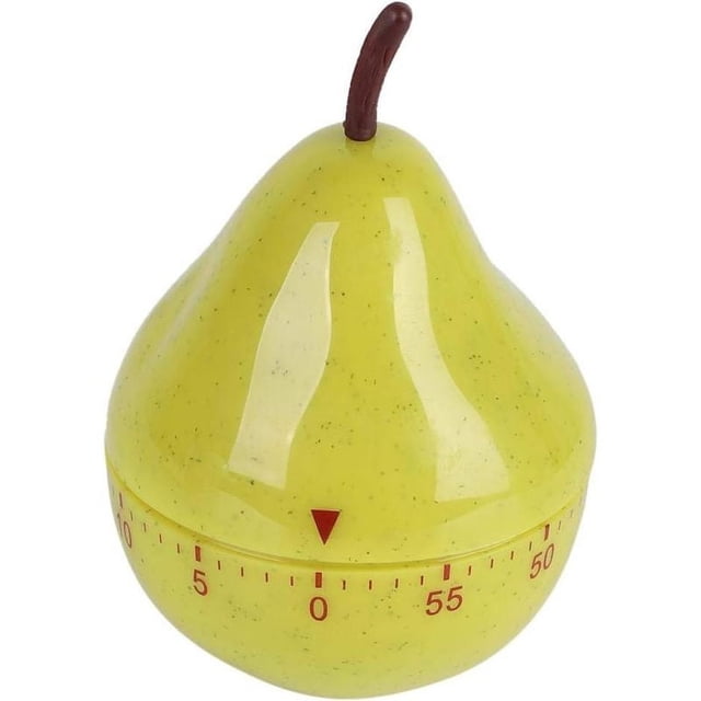 Temporizador de dibujos animados, temporizador de cocina en forma de pera, Mini lindo temporizador de cocina Manual mecánico de 60 minutos, temporizador de cuenta regresiva