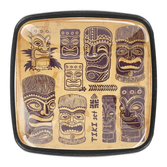 Ownta Vintage Tiki Square Glass Drawer Handles Knobs Pulls With Screws