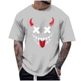 thumbnail image 1 of Blusas y camisas de manga corta y cuello redondo para hombre. Blusas/camisetas de manga corta con cuello redondo y estampado de Halloween para hombre. Blusa para hombre., 1 of 4