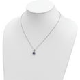 thumbnail image 4 of Sterling Silver Cheryl M Rhodium-Plated Blue Glass And Cz Necklace (18 X 10) Made In China qcm1530-18, 4 of 5