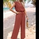 thumbnail image 4 of para Mujer, Verano 2025, Mangas con Volantes, Cuello Cuadrado, con Cordón y Bolsillos, Color Naranja, Talla L, 4 of 9