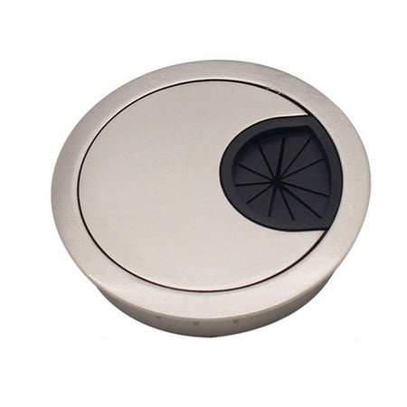 

50mm 60mm 80mm Desk Metal Grommet Table Cable Tidy Wire Hole Cover Chrome Brush Brushed 53MM