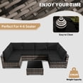 thumbnail image 4 of KIGOTY 7 Piece Outdoor Patio Furniture, Wicker Rattan Outdoor Conversation Set Sectional Sofas for Backyard, Garden, Beige-Black, 4 of 7