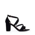 thumbnail image 2 of DREAM PAIRS Zapatos de Tacón con Correa al Tobillo en Nubuck Negro, Tacón de 7.5 cm, 2 of 8