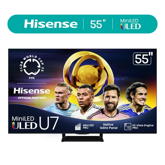 Restored Hisense 55" Class U7 Series Mini-LED ULED 4K UHD Google Smart TV (55U75QG, 2025 Model) - QLED, Native 165Hz, Dolby Vision IQ, Dolby Atmos, Full Array Local Dimming, Game Mode Ultra