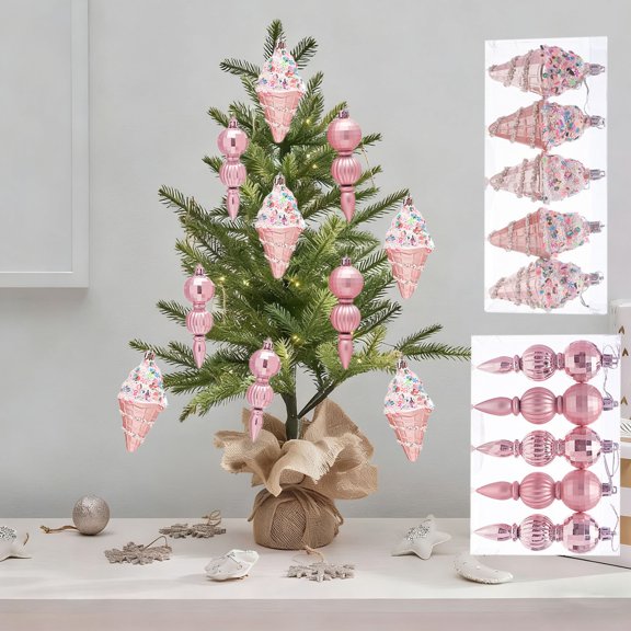 Shiny Hanging Ornaments, Glittering Christmas Balls, Festive Tree Decor, Shatterproof Plastic Design, for Home Holiday Display,Vsgery