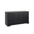 thumbnail image 6 of Prepac Rustic Ridge Farmhouse Black 6-Drawer Bedroom Dresser, 18.25" D x 53.25" W x 28.5" H, 6 of 12